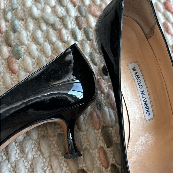 Black Manolo Blahnik Kitten Heels - Picture 2 of 2